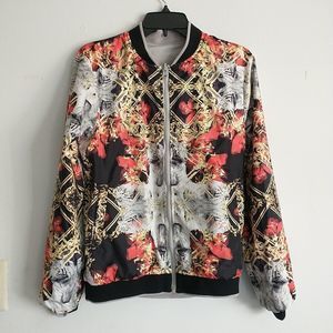 Emporio Milano Bomber Jacket Men M/S* Multicolor Reversible Graphic Animal Print